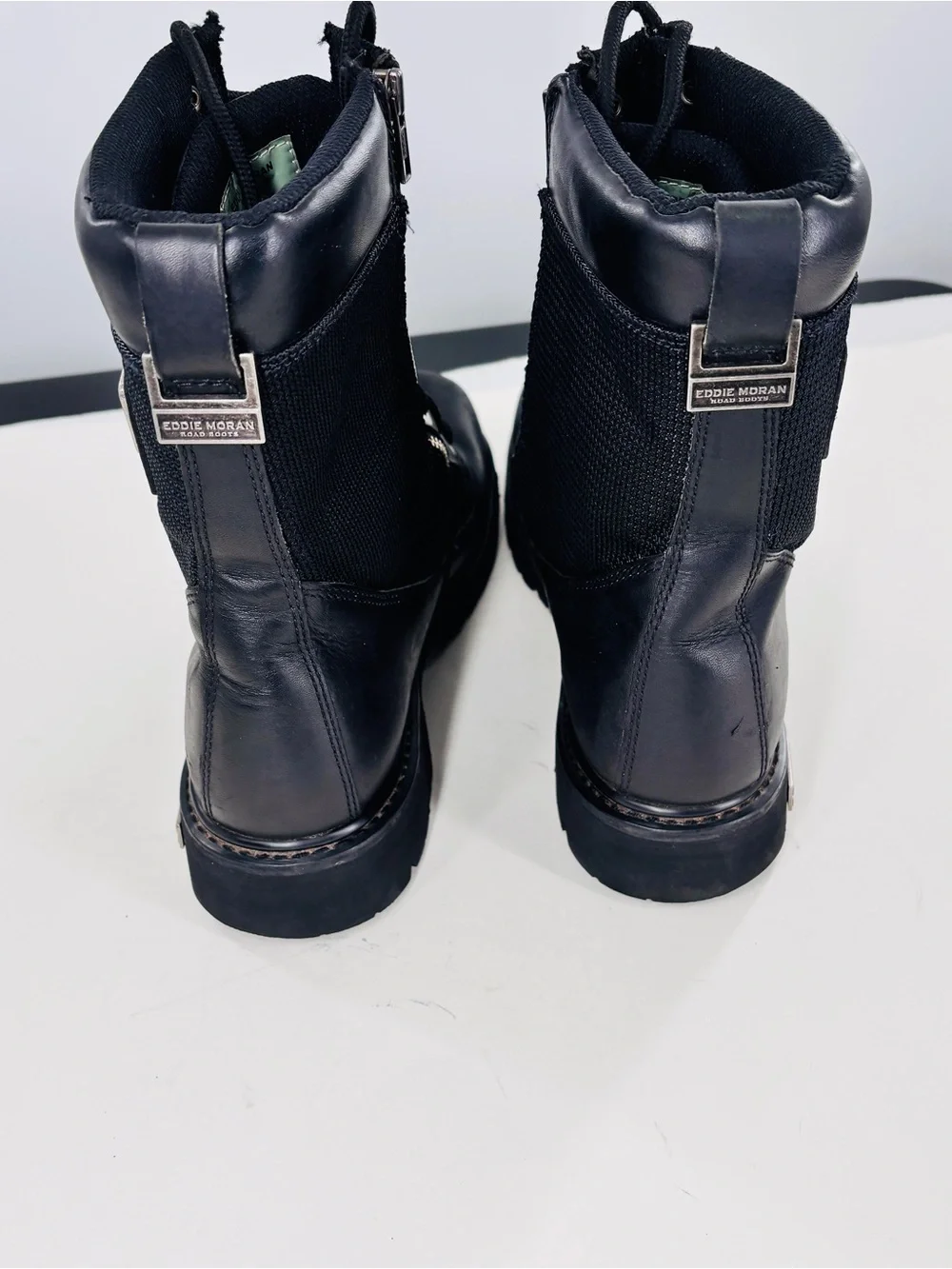Eddie Moran black mens high top work boots size 11M